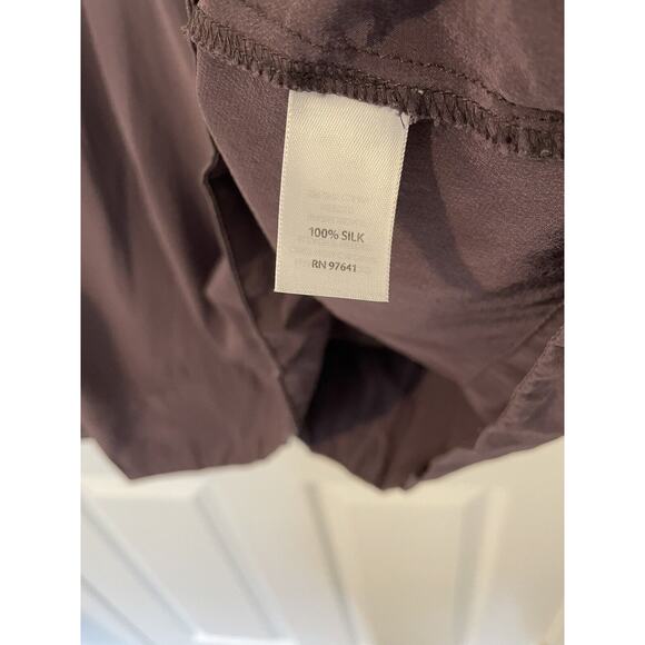 J Jill Women Size S Petite Tunic Blouse 100% Silk Dusty Purple Pockets Buttons - Picture 6 of 8